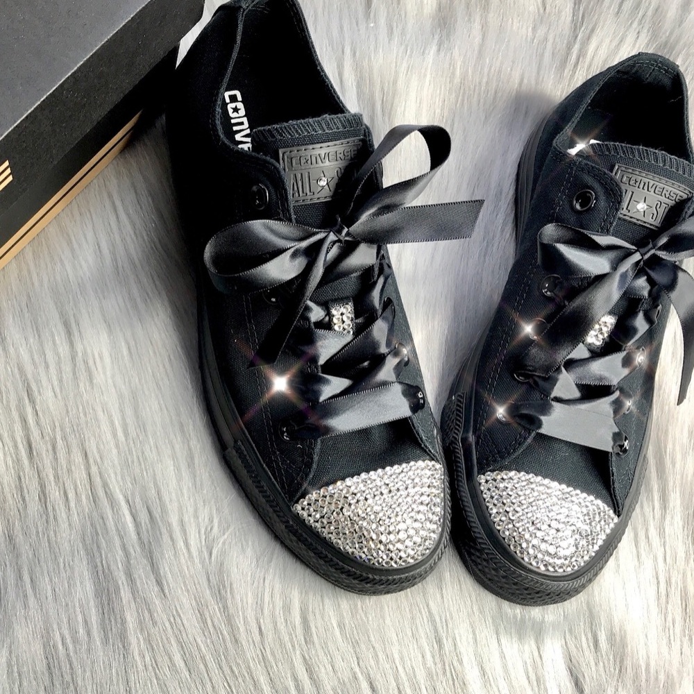 All black Swarovski converse